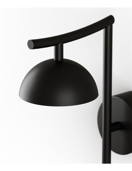 Aplique de pared Tana – Aromas – Lámpara de pared negra, Metal, LED 2700K, Regulable Dali-Push