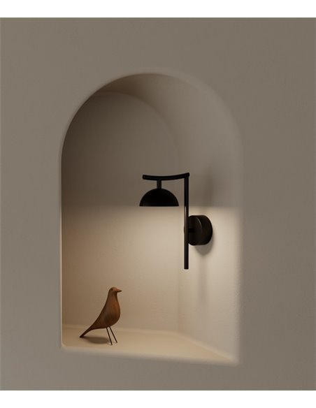 Aplique de pared Tana – Aromas – Lámpara de pared negra, Metal, LED 2700K, Regulable Dali-Push