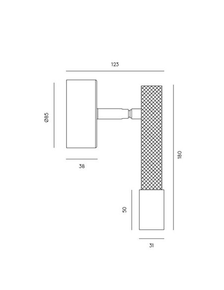 Foco de techo Ycro – Aromas – Lámpara de techo proyector, LED 3000K, Regulable Dali/Push