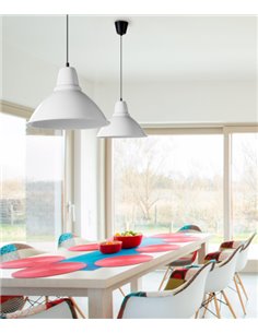 Lámpara colgante Aluminum - Massmi - Lámpara industrial de aluminio blanco+plateado