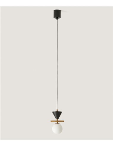 Lámpara colgante Oneta – Aromas – Lámpara de techo decorativa, Oro envejecido, tipo bola, LED 2700K
