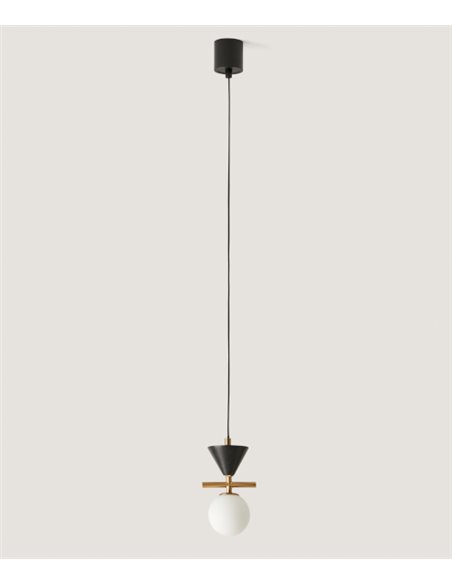 Lámpara colgante Oneta – Aromas – Lámpara de techo decorativa, Oro envejecido, tipo bola, LED 2700K
