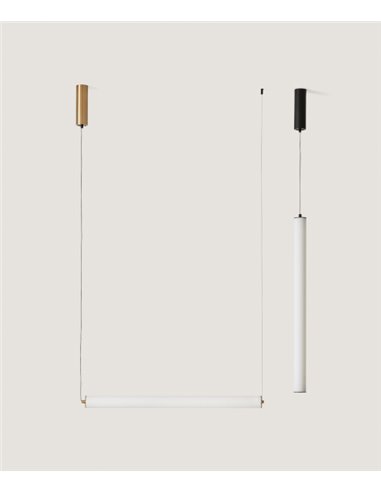 Lámpara colgante Tube – Aromas – Lámpara de techo decorativa, 2 piezas colgantes, LED 3000K