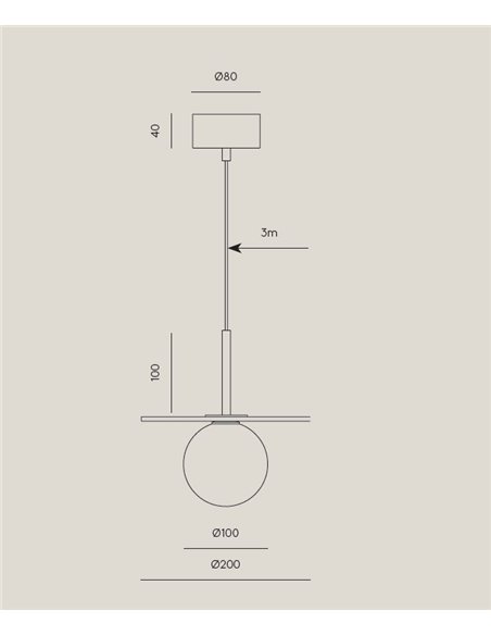 Lámpara colgante Miro – Aromas – Lámpara de techo blanco o negro, LED 2700K, 20 cm
