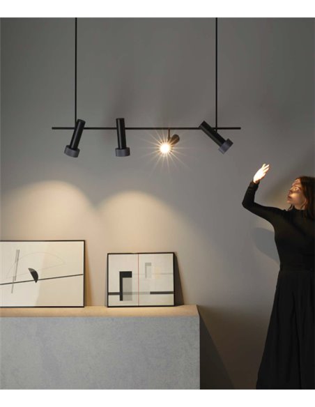 Lámpara colgante Focus – Aromas – Lámpara de techo con 4 focos, LED 3000K, 130 cm