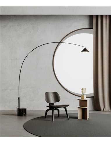 Lámpara de pie Hinoo – Aromas – Lámpara de pie arco, Mármol, LED 3000K, Regulable