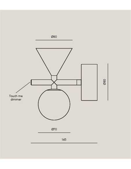 Aplique de pared Oneta – Aromas – Aplique de pared decorativo, Mármol, tipo bola