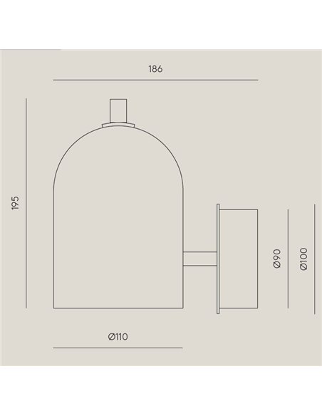 Aplique de pared Porta – Aromas – Lámpara de pared de vidrio, Lámpara negra, LED 3000K