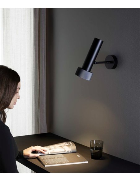 Aplique de pared Focus – Aromas – Lámpara de pared de acero negra, LED 3000K