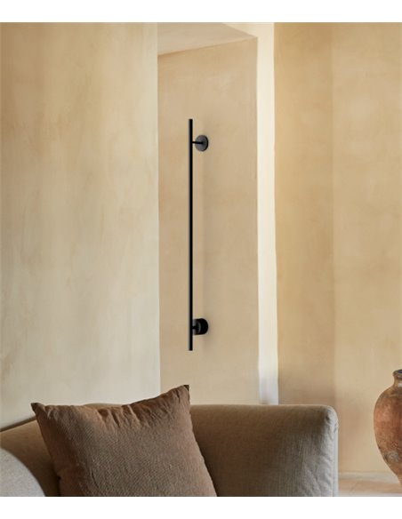 Aplique de pared Clock – Aromas – Lámpara de pared de acero negra mate, LED 3000K, 111 cm