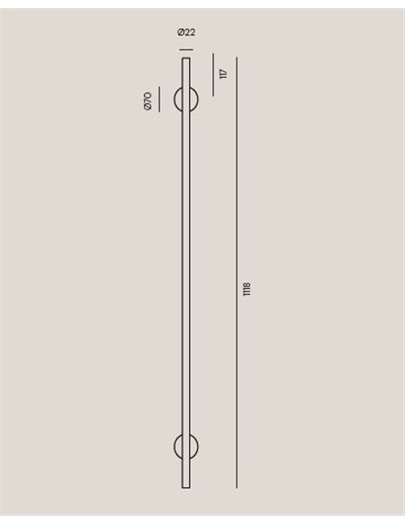 Aplique de pared Clock – Aromas – Lámpara de pared de acero negra mate, LED 3000K, 111 cm