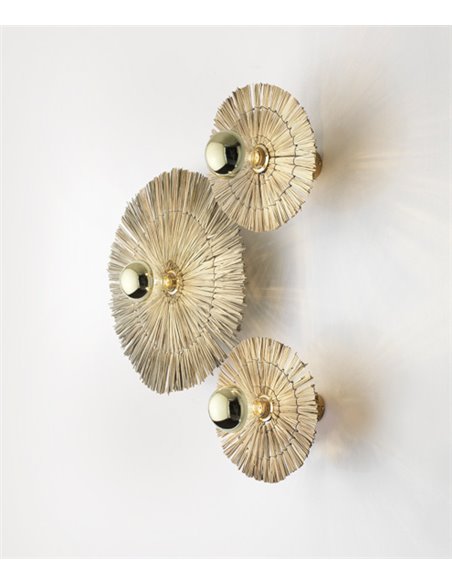 Aplique de pared Laos – Aromas – Lámpara de pared de paja natural, LED 2700K, 30-50 cm