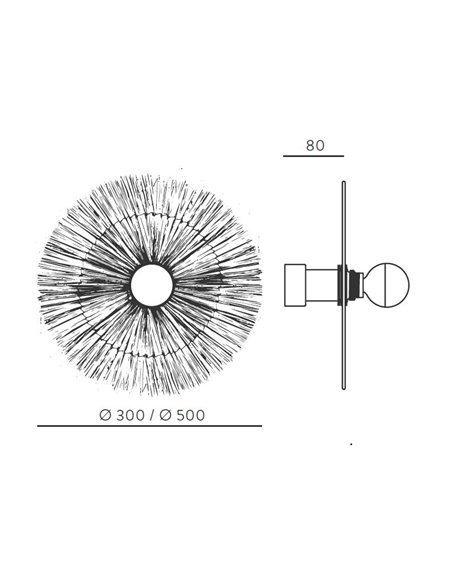 Aplique de pared Laos – Aromas – Lámpara de pared de paja natural, LED 2700K, 30-50 cm