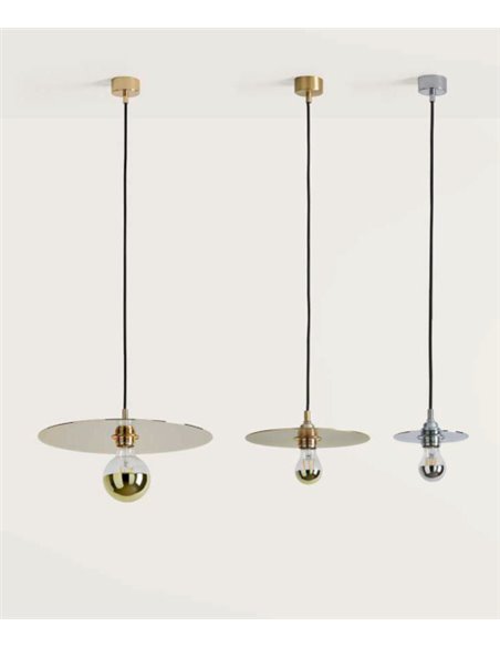 Lámpara colgante cromo Disc - Aromas