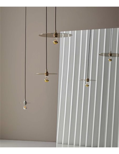 Lámpara colgante cromo Disc - Aromas