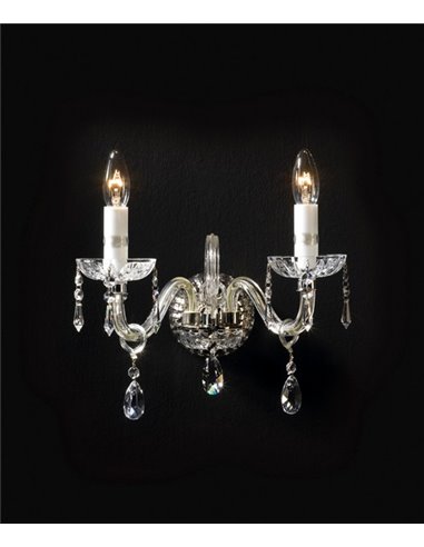 Aplique de pared 97-53.2-A – Copenlamp – Lámpara de pared cristal Asfour, Acabado cromo
