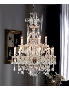 Lámpara colgante 98-2.12+6  - Copenlamp – Lámpara de cristal Asfour, Dorada