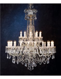 Lámpara colgante – Copenlamp -  Lámpara de cristal Asfour, 30 luces