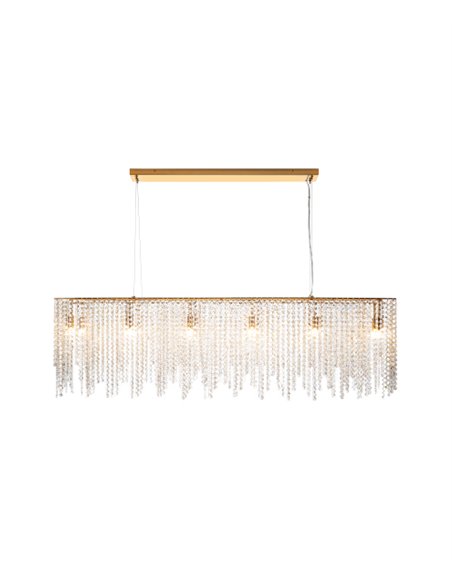 Lámpara colgante – Copenlamp – Latón oro, Cristales Asfour, 12 luces