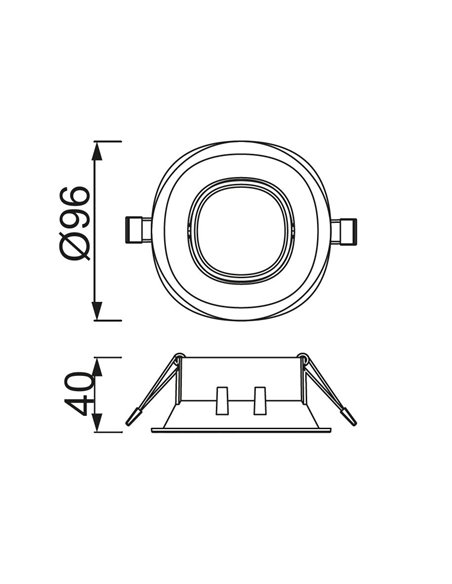 Foco de techo redondo Comfort - Mantra - Empotrable de techo downlight GU10, Ø 9.6 cm