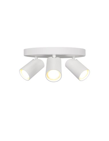 Foco de techo Sal - Mantra - 3 luces orientables, Blanco+Negro, GU10