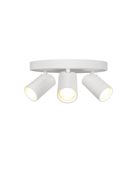 Foco de techo Sal - Mantra - 3 luces orientables, Blanco+Negro, GU10