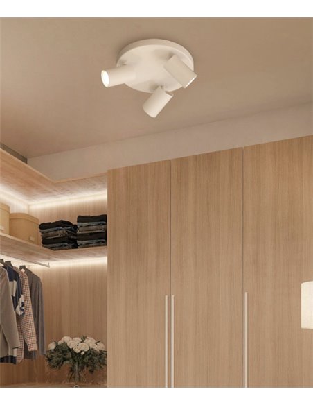 Foco de techo Sal - Mantra - 3 luces orientables, Blanco+Negro, GU10