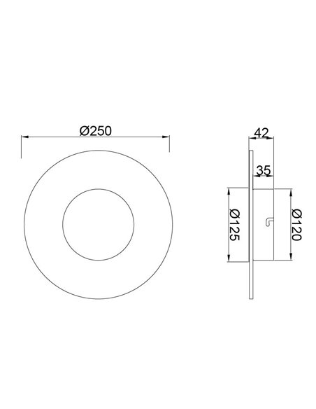 Aplique de pared Jewel – Mantra – Lámpara circular LED 3000K, 25-50 cm