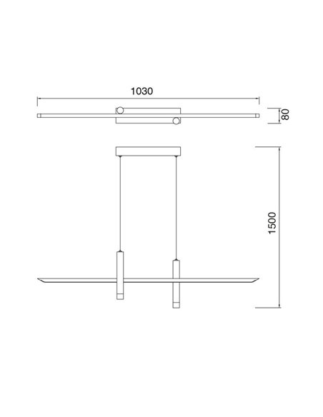 Colgante de techo Esparta – Mantra – Lámpara decorativa blanca/negra, LED 3000K