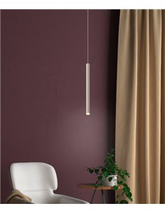 Colgante de techo Cala – Mantra – Lámpara tubo LED 3000K, Blanco+Negro+Oro+Corten