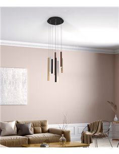 Colgante de techo Cala (redondo) – Mantra – Lámpara multicolor, 8 luces, LED 3000K