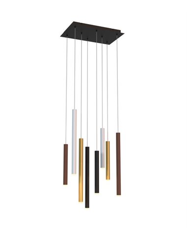 Colgante de techo Cala (rectangular) – Mantra – Lámpara multicolor, 8 luces, LED 3000K