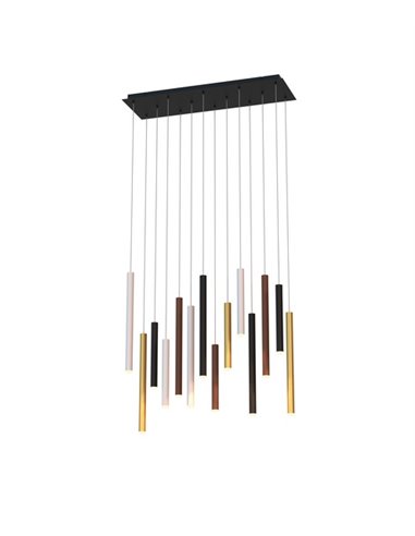 Colgante de techo Cala (rectangular) – Mantra – Lámpara multicolor, 14 luces, LED 3000K