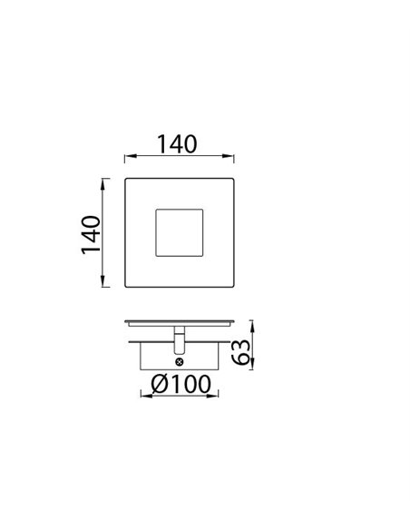 Aplique de pared Dalia – Mantra – Lámpara cuadrada orientable, LED 3000K, 14/18/22/40 cm
