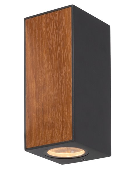 Aplique de exterior Beret – Mantra – Lámpara de exterior madera+gris oscuro, IP65