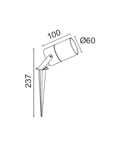 Proyector de exterior Quebec – Mantra – Lámpara estaca negra, GU10