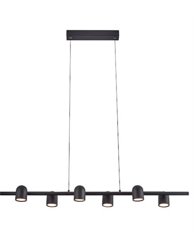 Lámpara colgante Ios – Mantra – 6 Focos orientables, Acabado blanco/negro