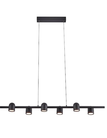 Lámpara colgante Ios – Mantra – 6 Focos orientables, Acabado blanco/negro