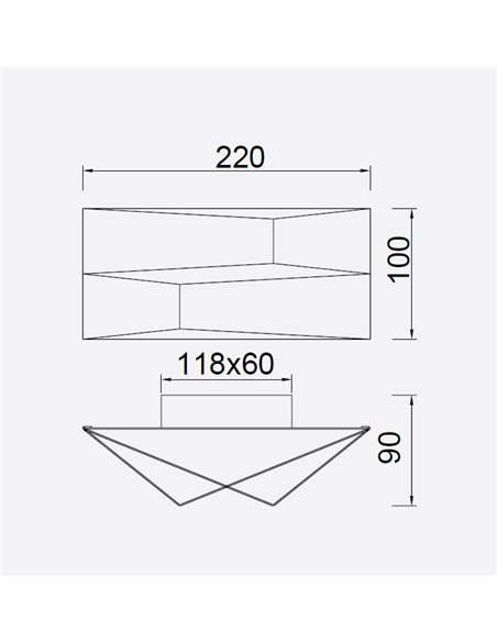 Aplique de pared Fuji – Mantra – Lámpara LED 3000K, Acabados blanco/negro