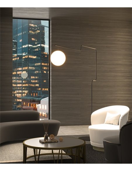 Lámpara de pie Zig – Pujol – Lámpara negra, 163 cm