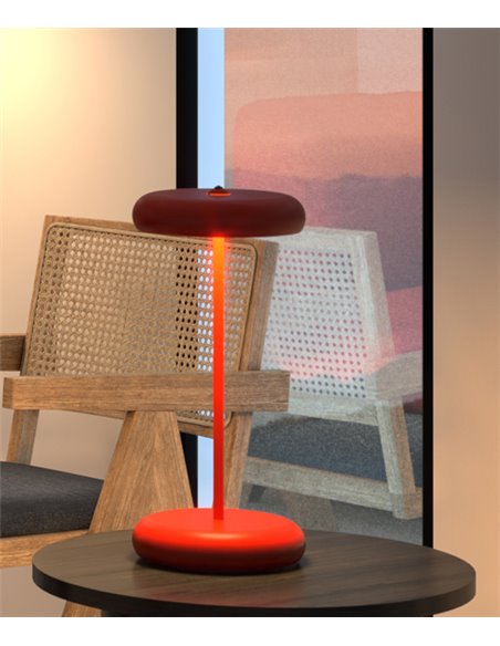 Lámpara de mesa Boina – Pujol – Lámpara LED regulable, Acabados amarillo o azul