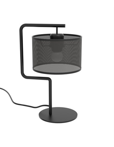 Lámpara de mesa Zig – Pujol – Pantalla tela negra, 3 Tamaños