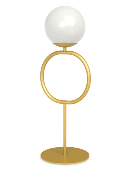 Lámpara de mesa Sphere – Pujol – Lámpara tipo bola negra o dorada, Pantalla inclinable