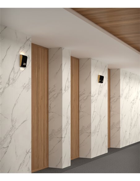 Lámpara señalética Sutil – Pujol – Aplique moderno LED customizable, Lámpara para hoteles