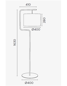 Lámpara de pie Zig – Pujol – Pantalla tela negra, 163 cm 2