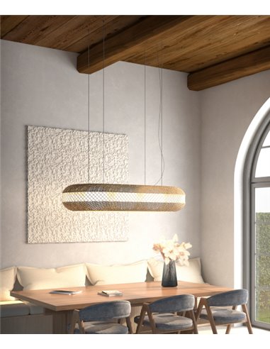 Lámpara colgante Natural – Pujol – Lámpara de suspensión 160 cm, Materiales naturales