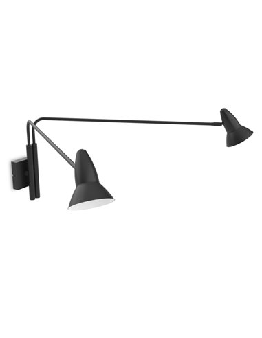 Aplique de pared Duo 2 – Pujol – Lámpara de lectura, 2 brazos orientables