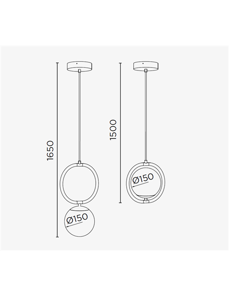 Lámpara colgante Sphere – Pujol – Lámpara tipo bola, Pantalla inclinable