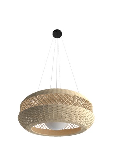 Colgante de techo Natural – Pujol – Lámpara de techo redonda, 2 tamaños, Lámpara de materiales naturales