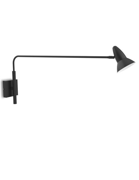 Aplique de pared Duo 1 – Pujol – Lámpara de pared de lectura orientable, Negro+Blanco